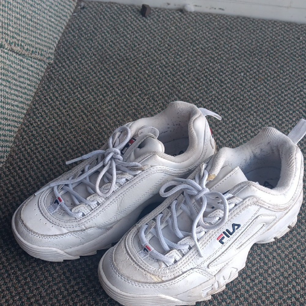 Fila Kids White and Blue Sneakers